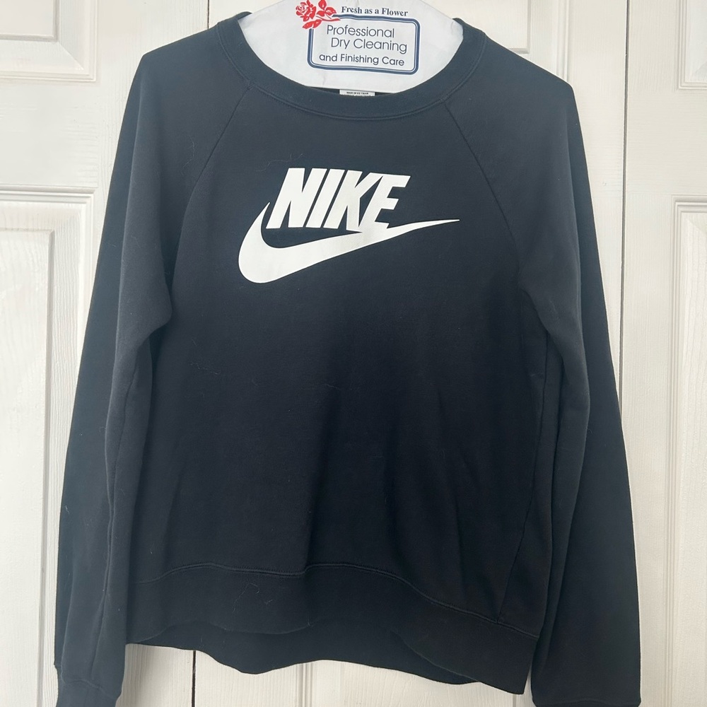 Nike Black Crewneck Sweatshirt with White Logo